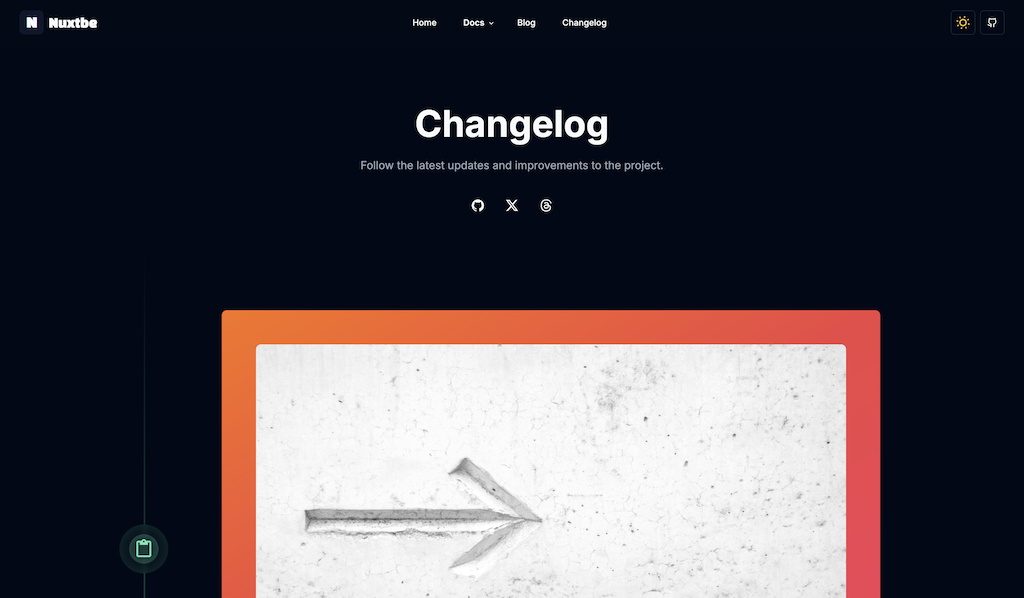 Added changelog template